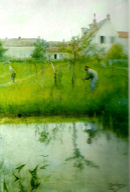 Carl Larsson gubben och nyplanteringen Sweden oil painting art